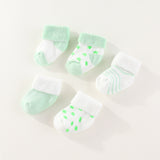 Lot de 5 paires de chaussettes antidérapantes en coton pour bébé de 0 à 12 mois 