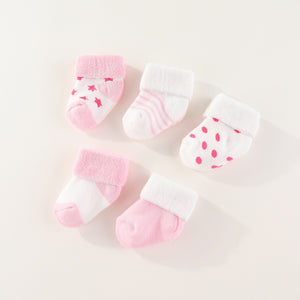 Lot de 5 paires de chaussettes antidérapantes en coton pour bébé de 0 à 12 mois 