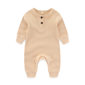 Solid Rompers Baby Ribbed Onesies Jumpsuits