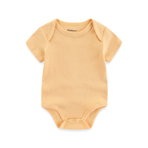 Baby Yellow Bodysuits Ribbed Clothing