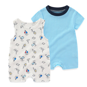 Neugeborene Babys Bodys Jungen Drucke Säugling Sets 