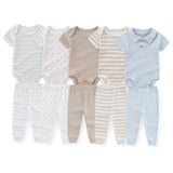 Baby 5 Pack Bodysuits + 5 Pack Pants Outfits - kiddiezoom