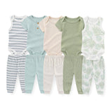 Baby 5 Pack Bodysuits + 5 Pack Pants Outfits - kiddiezoom