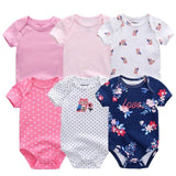 Baby Bodysuit 100% Cotton 0 - 12M Kids Clothes 6Pack - kiddiezoom