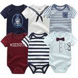 Baby Bodysuit 100% Cotton 0 - 12M Kids Clothes 6Pack - kiddiezoom