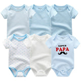 Baby Bodysuit 100% Cotton 0 - 12M Kids Clothes 6Pack - kiddiezoom