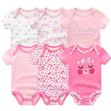 Baby Bodysuit 100% Cotton 0 - 12M Kids Clothes 6Pack - kiddiezoom