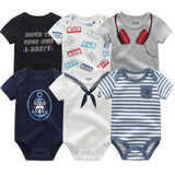 Baby Bodysuit 100% Cotton 0 - 12M Kids Clothes 6Pack - kiddiezoom