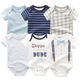 Baby Bodysuit 100% Cotton 0 - 12M Kids Clothes 6Pack - kiddiezoom