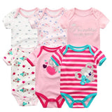 Baby Bodysuit 100% Cotton 0 - 12M Kids Clothes 6Pack - kiddiezoom