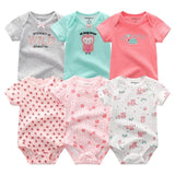 Baby Bodysuit 100% Cotton 0 - 12M Kids Clothes 6Pack - kiddiezoom