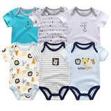 Baby Bodysuit 100% Cotton 0 - 12M Kids Clothes 6Pack - kiddiezoom