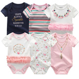 Baby Bodysuit 100% Cotton 0 - 12M Kids Clothes 6Pack - kiddiezoom