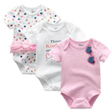 Baby Bodysuits 2024 Short Sleeves 3pcs - kiddiezoom