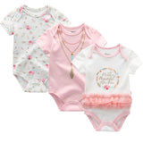 Baby Bodysuits 2024 Short Sleeves 3pcs - kiddiezoom