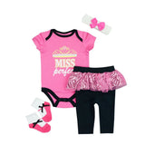 Baby Bodysuits Girls Pant 2024 Clothes 4pcs Outfit - kiddiezoom