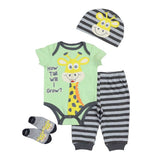 Baby Bodysuits Girls Pant 2024 Clothes 4pcs Outfit - kiddiezoom