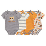 Baby Bodysuits Lion 4pcs Set Newborn Shirt - kiddiezoom