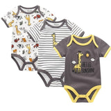 Baby Bodysuits Neutral 100% Cotton 3 Pack - kiddiezoom