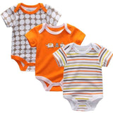 Baby Bodysuits Neutral 100% Cotton 3 Pack - kiddiezoom