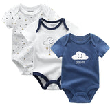 Baby Bodysuits Neutral 100% Cotton 3 Pack - kiddiezoom