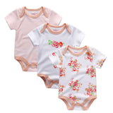 Baby Bodysuits Neutral 100% Cotton 3 Pack - kiddiezoom