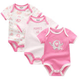 Baby Bodysuits Neutral 100% Cotton 3 Pack - kiddiezoom