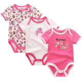 Baby Bodysuits Neutral 100% Cotton 3 Pack - kiddiezoom