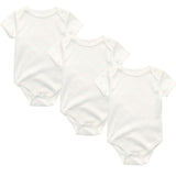 Baby Bodysuits Neutral 100% Cotton 3 Pack - kiddiezoom