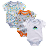 Baby Bodysuits Neutral 100% Cotton 3 Pack - kiddiezoom