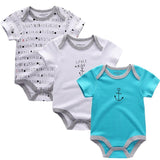 Baby Bodysuits Neutral 100% Cotton 3 Pack - kiddiezoom