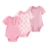 Baby Bodysuits Short - Sleeved Toddler 3 Pack Clothing - kiddiezoom