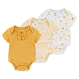 Baby Bodysuits Short - Sleeved Toddler 3 Pack Clothing - kiddiezoom