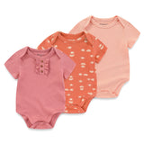 Baby Bodysuits Short - Sleeved Toddler 3 Pack Clothing - kiddiezoom