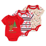 Baby Bodysuits Short - Sleeved Toddler 3 Pack Clothing - kiddiezoom