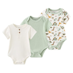 Baby Bodysuits Short - Sleeved Toddler 3 Pack Clothing - kiddiezoom