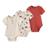 Baby Bodysuits Short - Sleeved Toddler 3 Pack Clothing - kiddiezoom