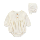 Baby Bodysuits+Hat 2pcs Long Sleeves Set - kiddiezoom