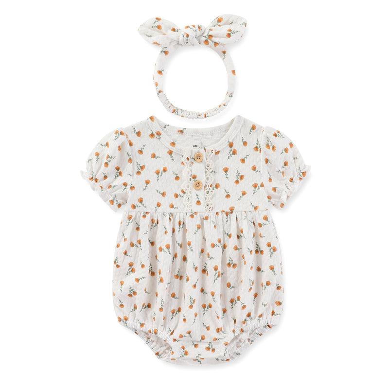 Baby Bodysuits+Hat 2pcs Set Girls Newborn - kiddiezoom