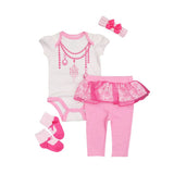 Ensemble 4 pièces body + pantalon + chaussettes + bonnet pour bébé 