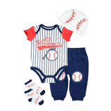 Baby Bodysuits+Pants+Socks+Cap 4pcs Set - kiddiezoom