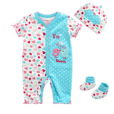 Baby Clothing 2024 Bodysuits+Sock+Cap 3Pcs/Set - kiddiezoom