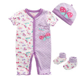 Baby Clothing 2024 Bodysuits+Sock+Cap 3Pcs/Set - kiddiezoom