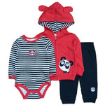 Baby Coat+Bodysuits+Sports Pants Clothing Sets Winter 3pcs - kiddiezoom