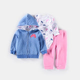 Baby Coat+Bodysuits+Sports Pants Clothing Sets Winter 3pcs - kiddiezoom