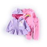 Baby Coat+Bodysuits+Sports Pants Clothing Sets Winter 3pcs