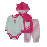 Baby Coat+Bodysuits+Sports Pants Clothing Sets Winter 3pcs - kiddiezoom