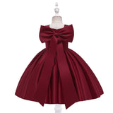 Baby Girls Formal Dresses Bow Birthday Occasion Dresses - kiddiezoom