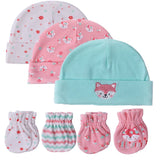 Baby Hat Mittens Newborn 100% Cotton Baby Caps - kiddiezoom