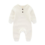 Baby Ribbed Rompers Solid Infant Jumpsuits - kiddiezoom